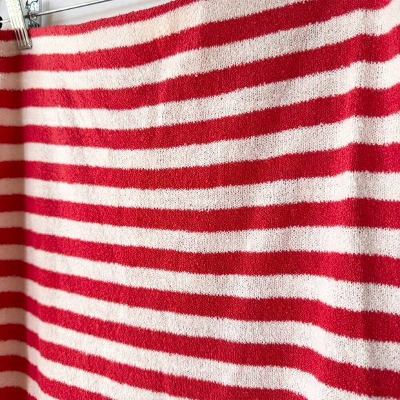 NWT Free People Bailey 3 Piece Sweater Set Skirt Top Terry Red White Stripe - Picture 9 of 14